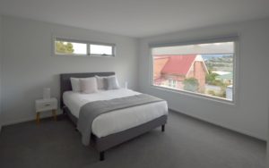 Bedroom, Kangaroo Bay House, hobart accommodation, self contained accommodation hobart, accommodation tasmania