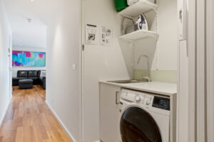 Apartment 4 laundry, accessible accommodation, wheelchair accessible hotel, hobart accommodation, self contained accommodation hobart, accommodation tasmania, kangaroo bay apartments